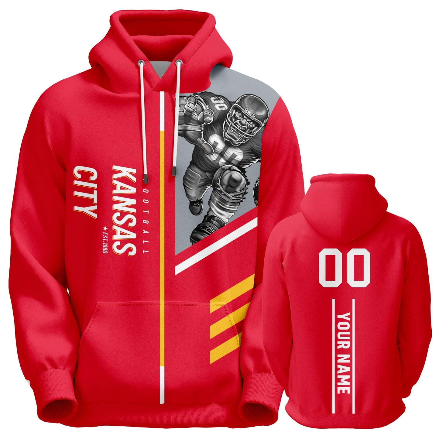 Custom Football Sweatshirts City Mascot Personalized Fan Pullover Hoodies Gift