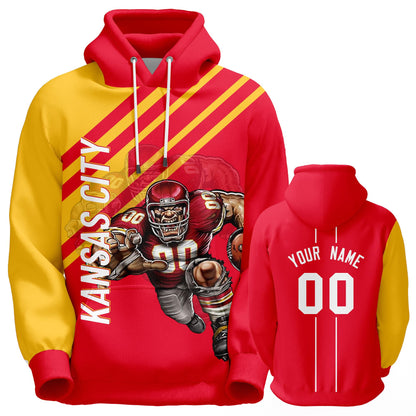 Custom Football Hoodie City Mascots Hooded Sweatshirt Personalized Name Number Fans Gift