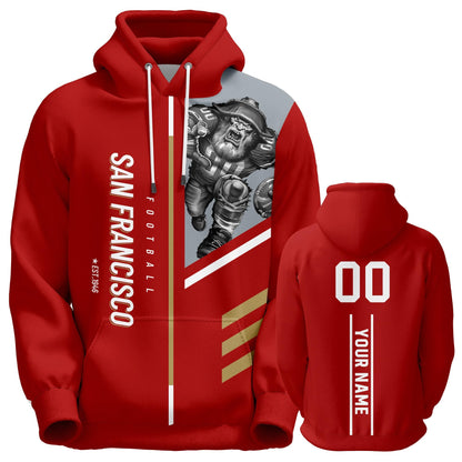 Custom Football Sweatshirts City Mascot Personalized Fan Pullover Hoodies Gift