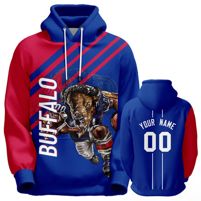 Custom Football Hoodie City Mascots Hooded Sweatshirt Personalized Name Number Fans Gift