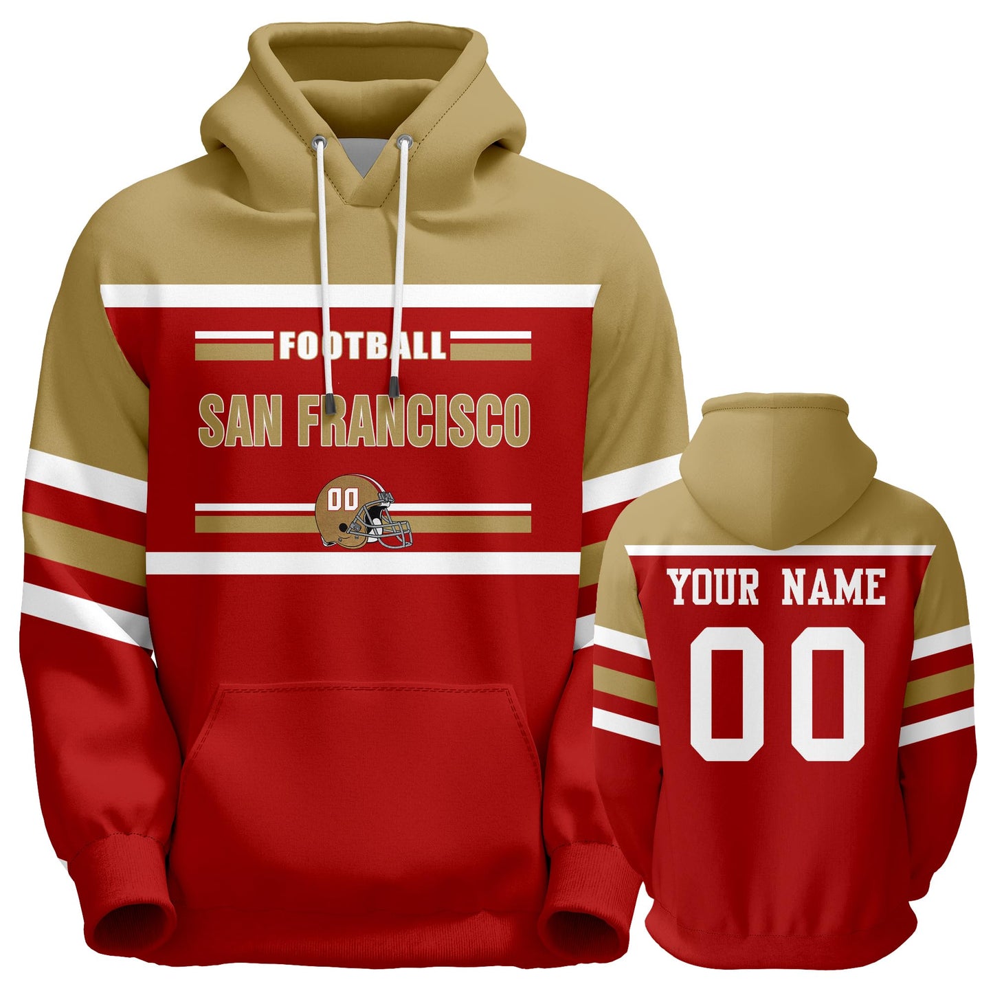 Custom Football Hoodies Sports Personalized Fans Pullover Sweatshirts