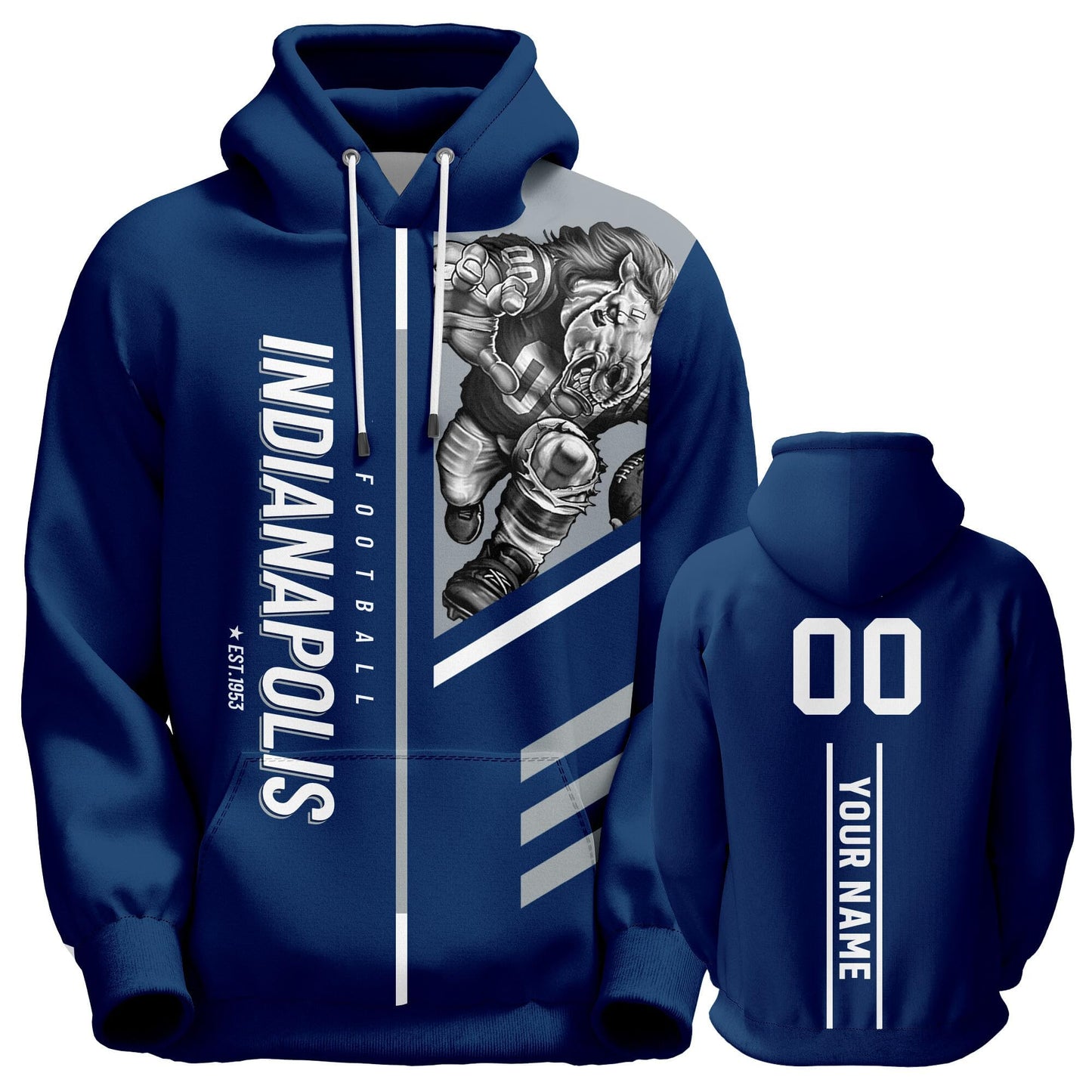 Custom Football Sweatshirts City Mascot Personalized Fan Pullover Hoodies Gift