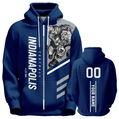 Custom Football Sweatshirts City Mascot Personalized Fan Pullover Hoodies Gift