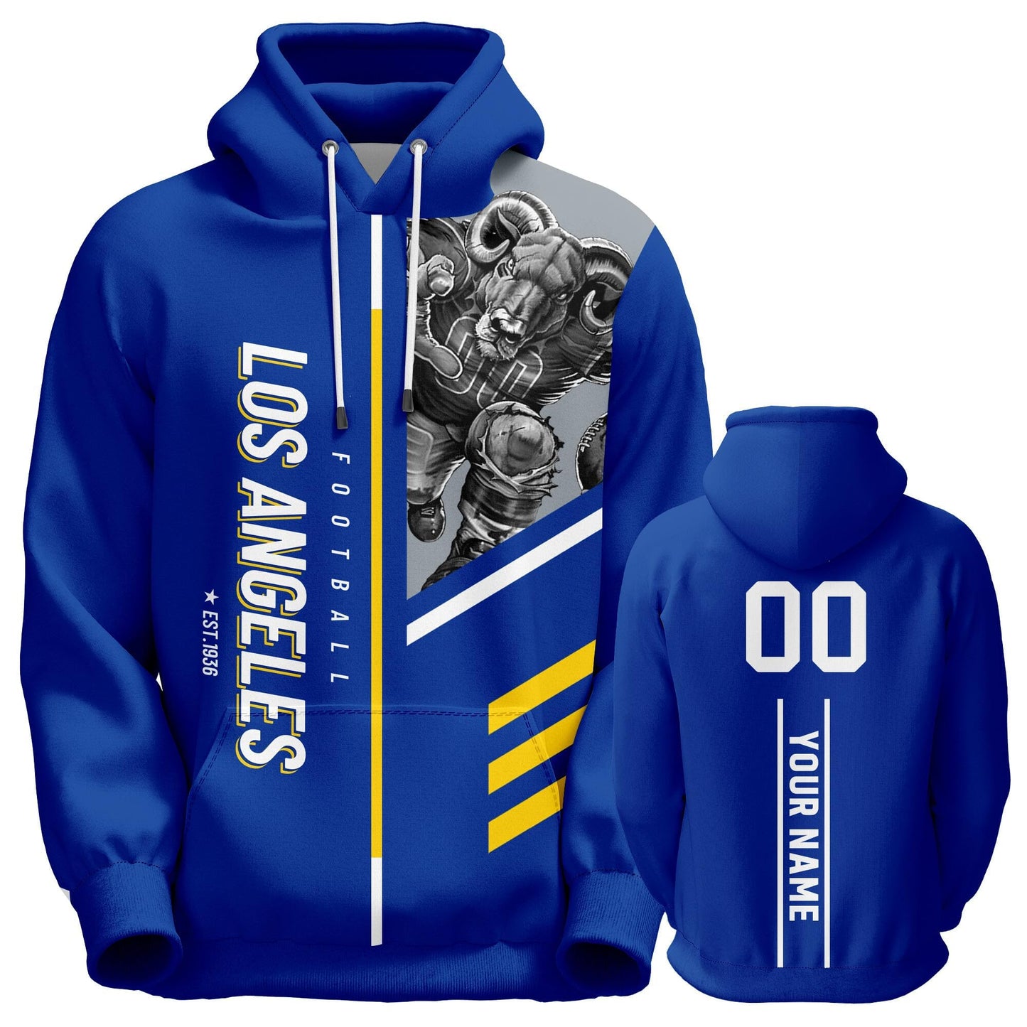 Custom Football Sweatshirts City Mascot Personalized Fan Pullover Hoodies Gift