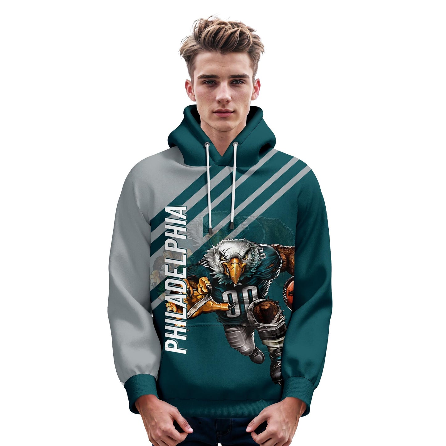 Custom Football Hoodie City Mascots Hooded Sweatshirt Personalized Name Number Fans Gift