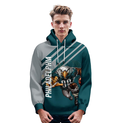 Custom Football Hoodie City Mascots Hooded Sweatshirt Personalized Name Number Fans Gift