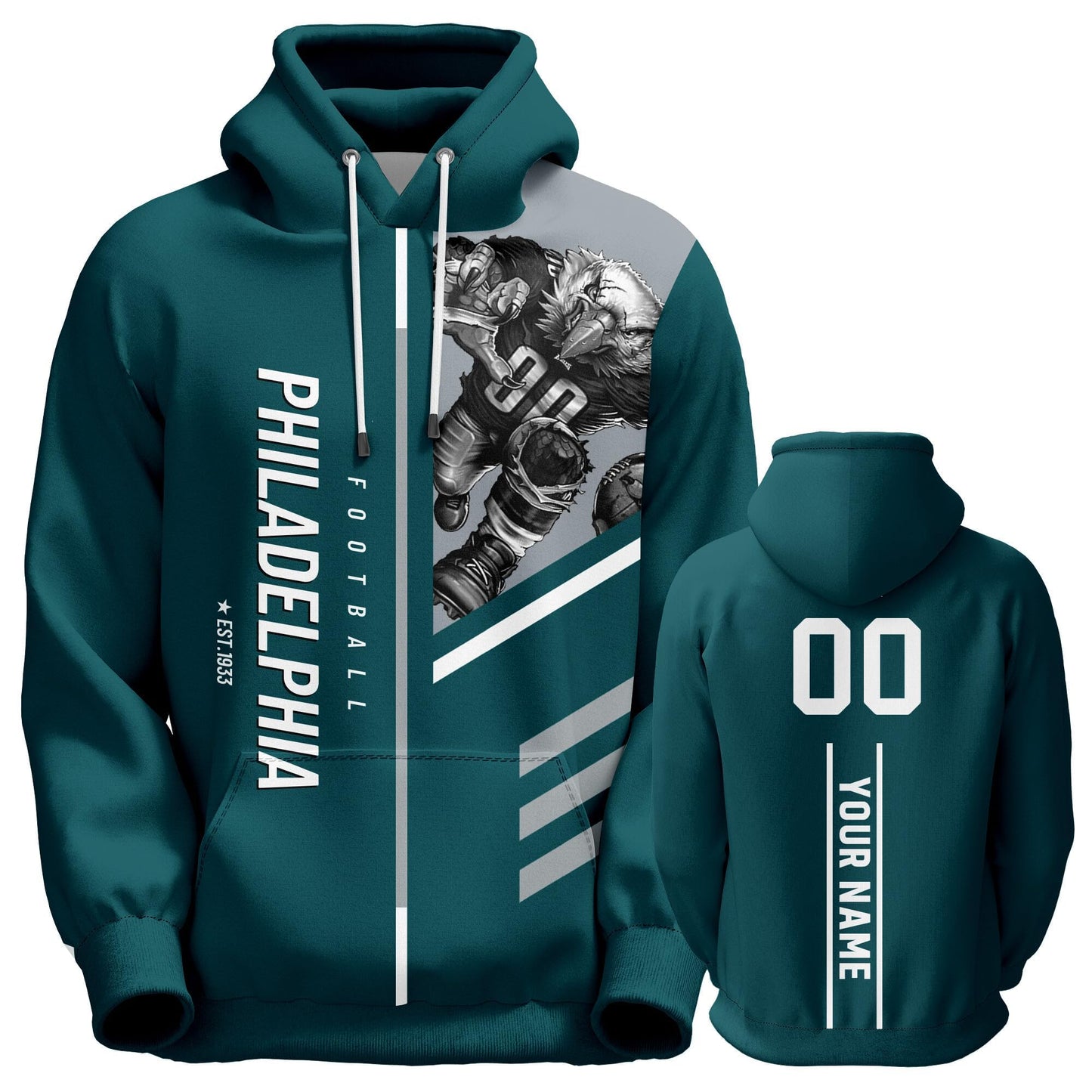 Custom Football Sweatshirts City Mascot Personalized Fan Pullover Hoodies Gift