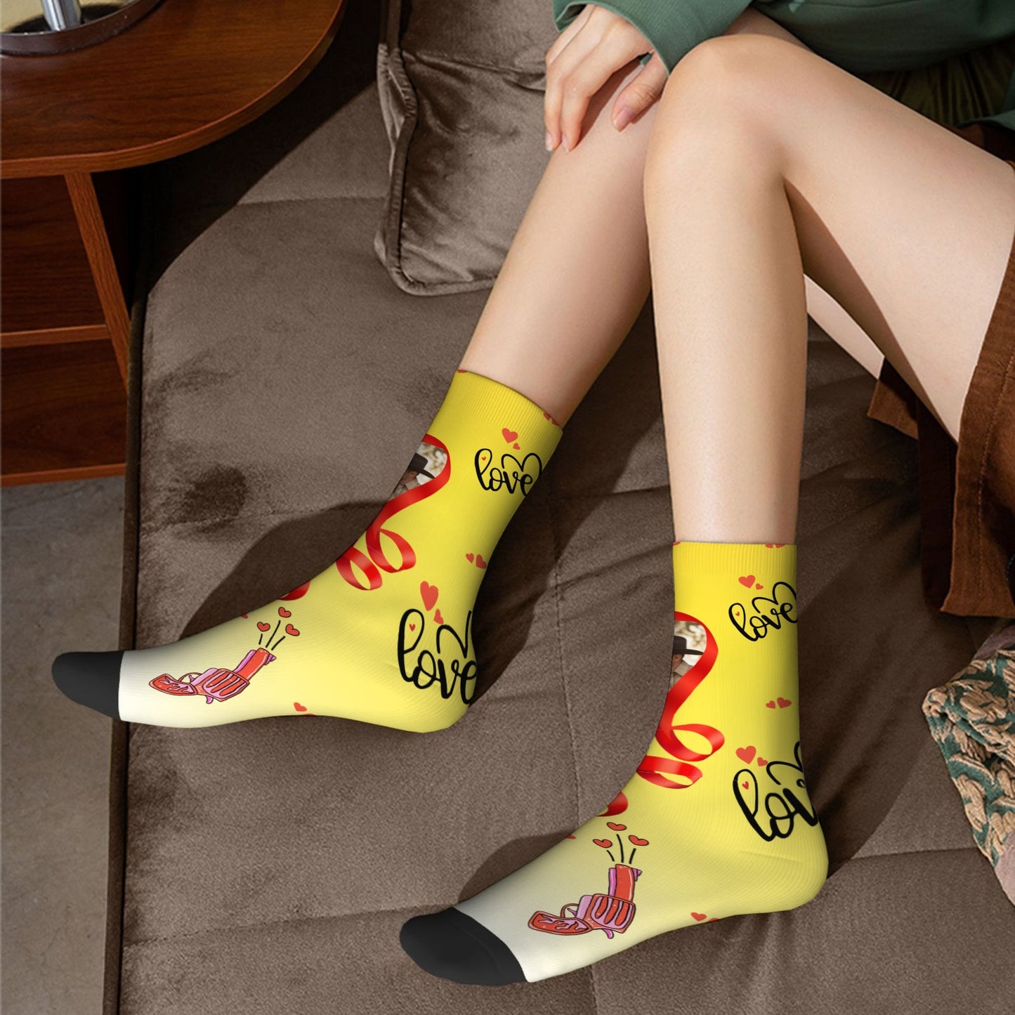 Custom Valentine's Day Cowboy Couple Love Gradient Sock