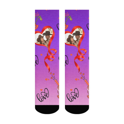 Custom Valentine's Day Cowboy Couple Love Gradient Sock