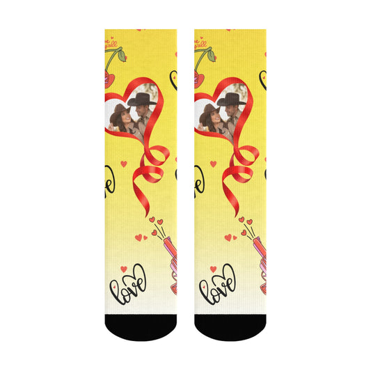 Custom Valentine's Day Cowboy Couple Love Gradient Sock