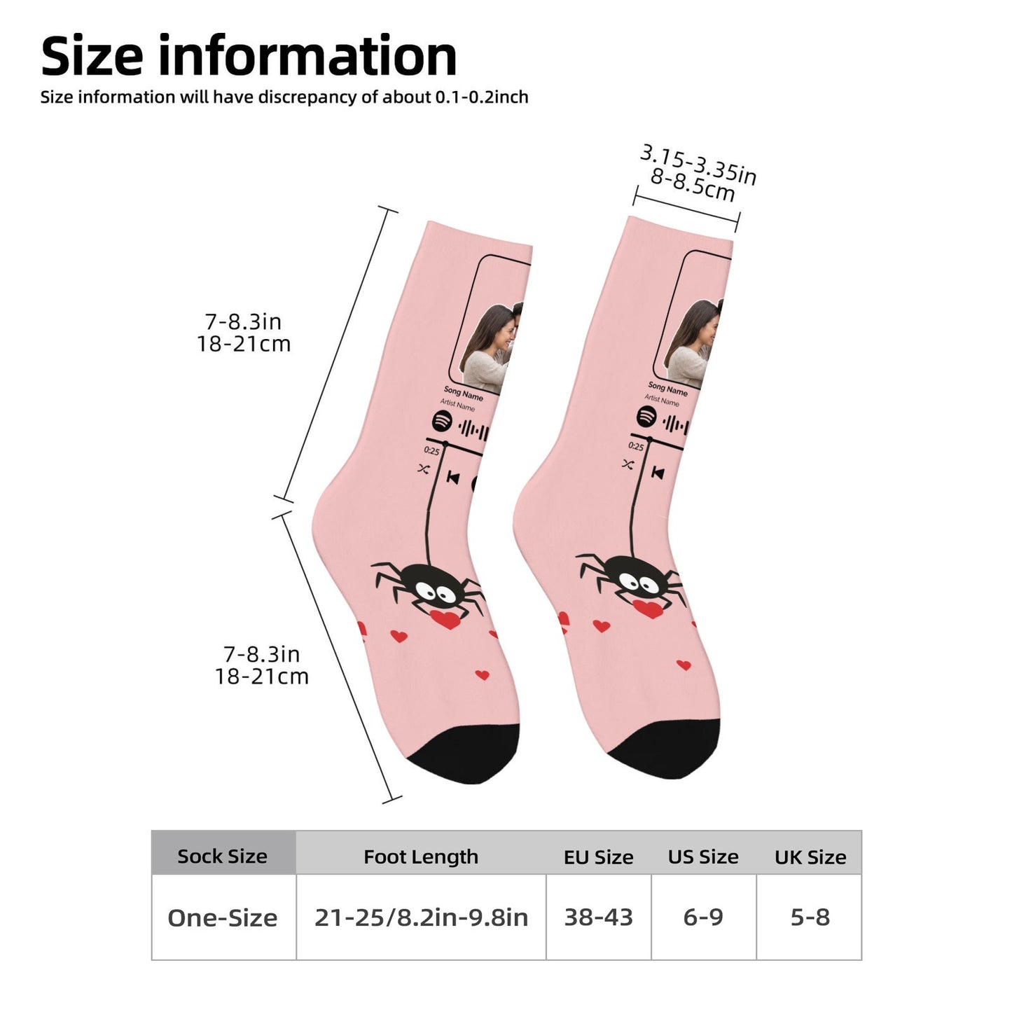Music Customizable Valentine's Day Spider Couple Love Sock