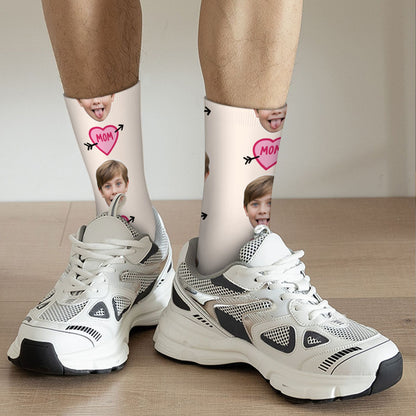 Custom Heart Mom Sock