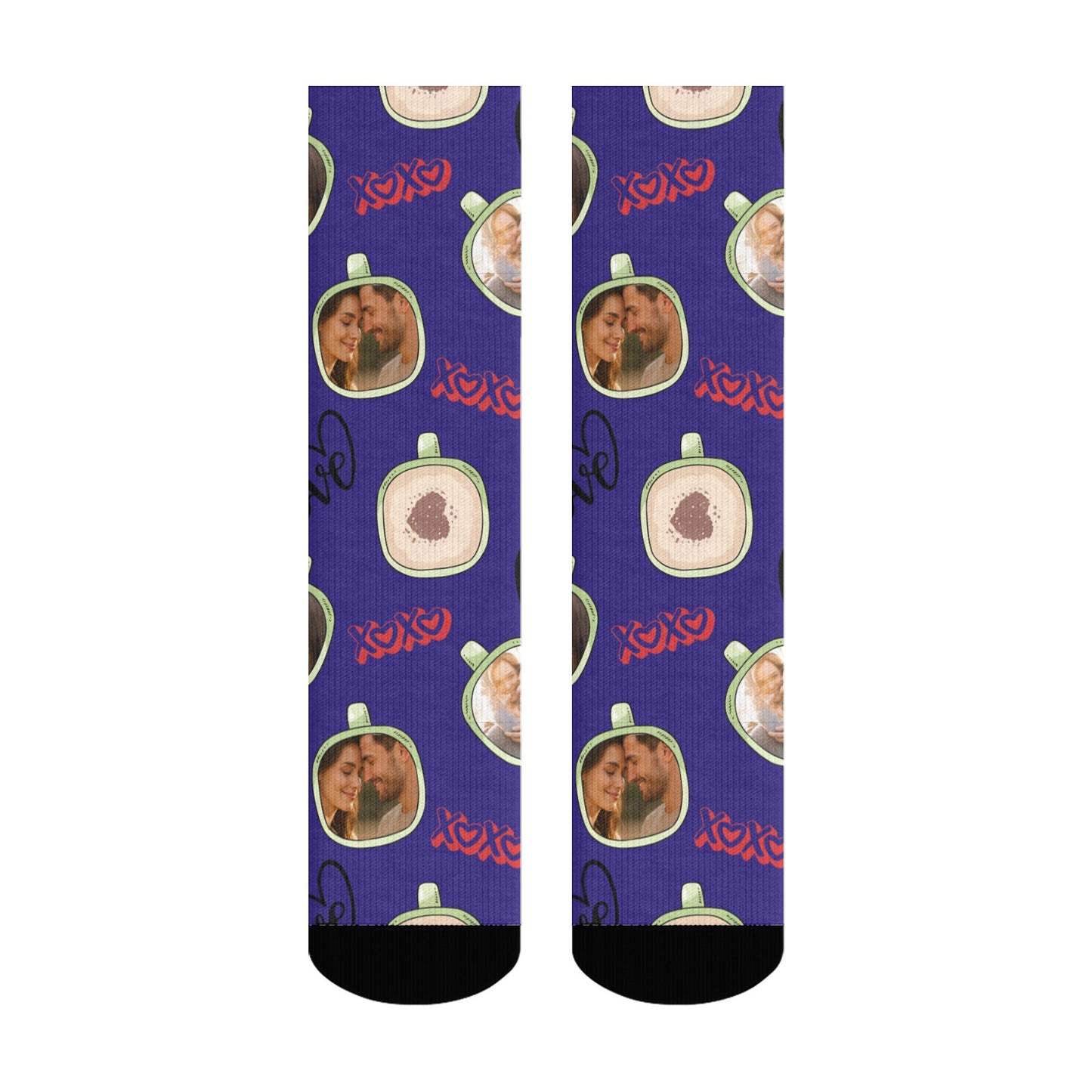 Custom Valentine's Day Couple Love Coffee Socks