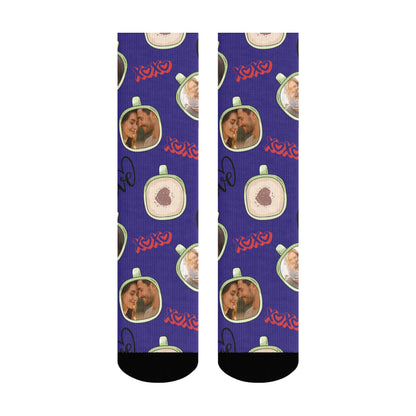 Custom Valentine's Day Couple Love Coffee Socks