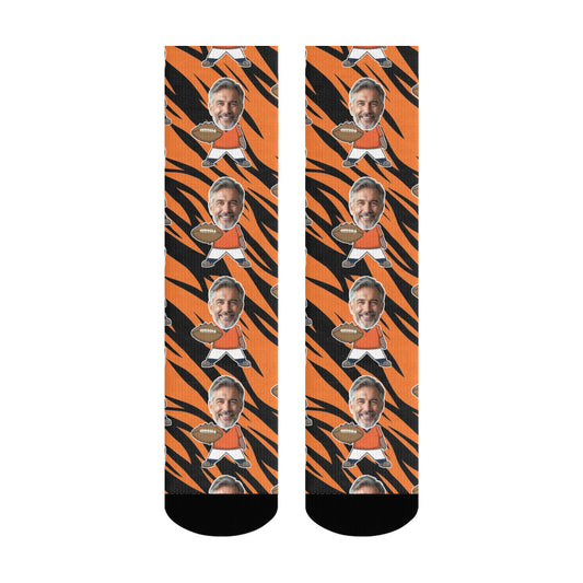 Custom Denver Football Face Socks