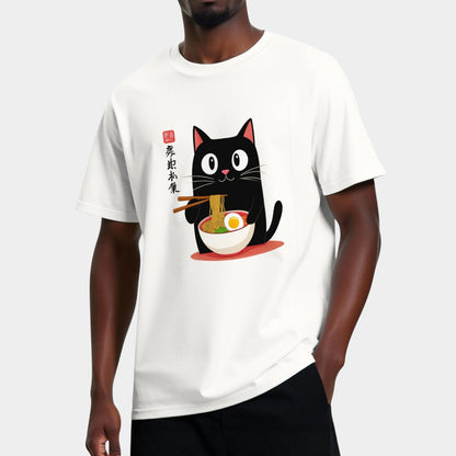 Anime Cat Ramen Japanese Funny Graphic Tees Kawaii Gifts T-Shirt