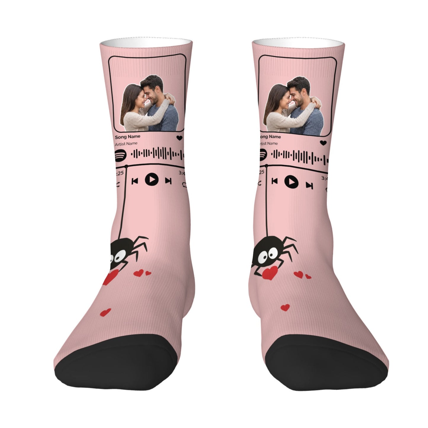 Music Customizable Valentine's Day Spider Couple Love Sock