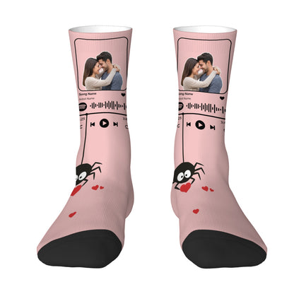 Music Customizable Valentine's Day Spider Couple Love Sock