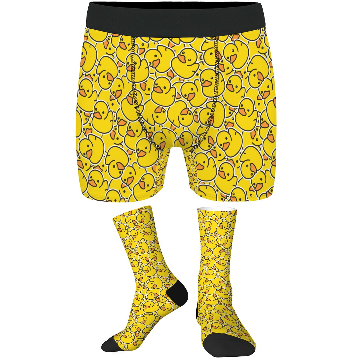Custom Men's Underwear & Socks Set - Duck Ducky Design