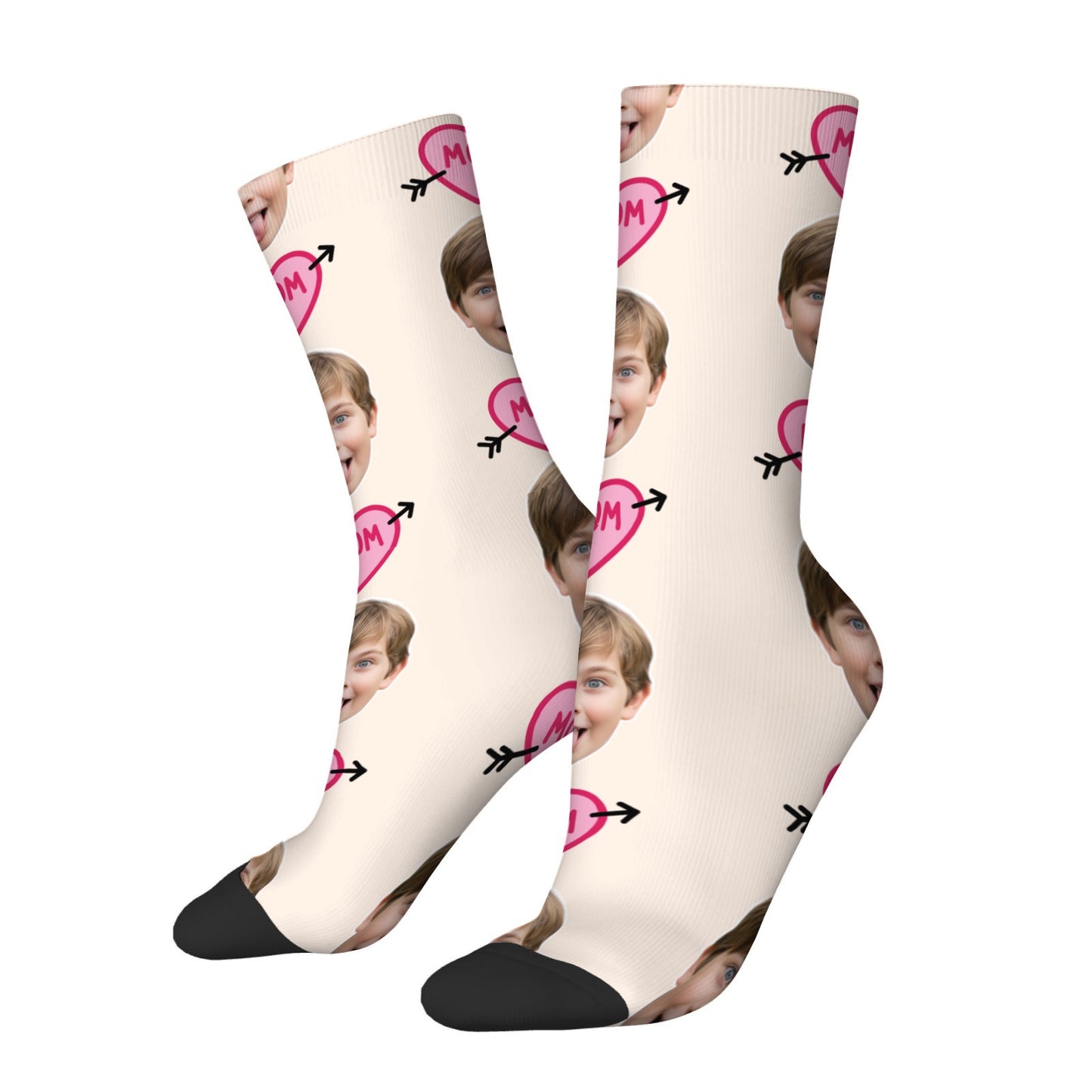 Custom Heart Mom Sock