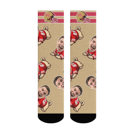 Custom San Francisco Football Face Socks