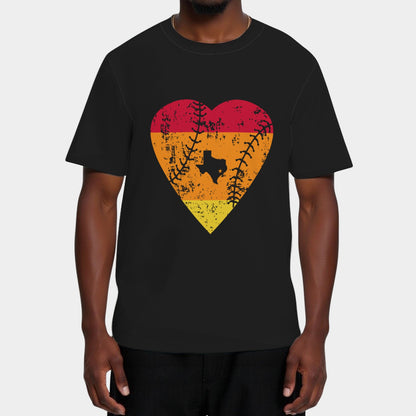 Vintage Houston Baseball Heart T-Shirt