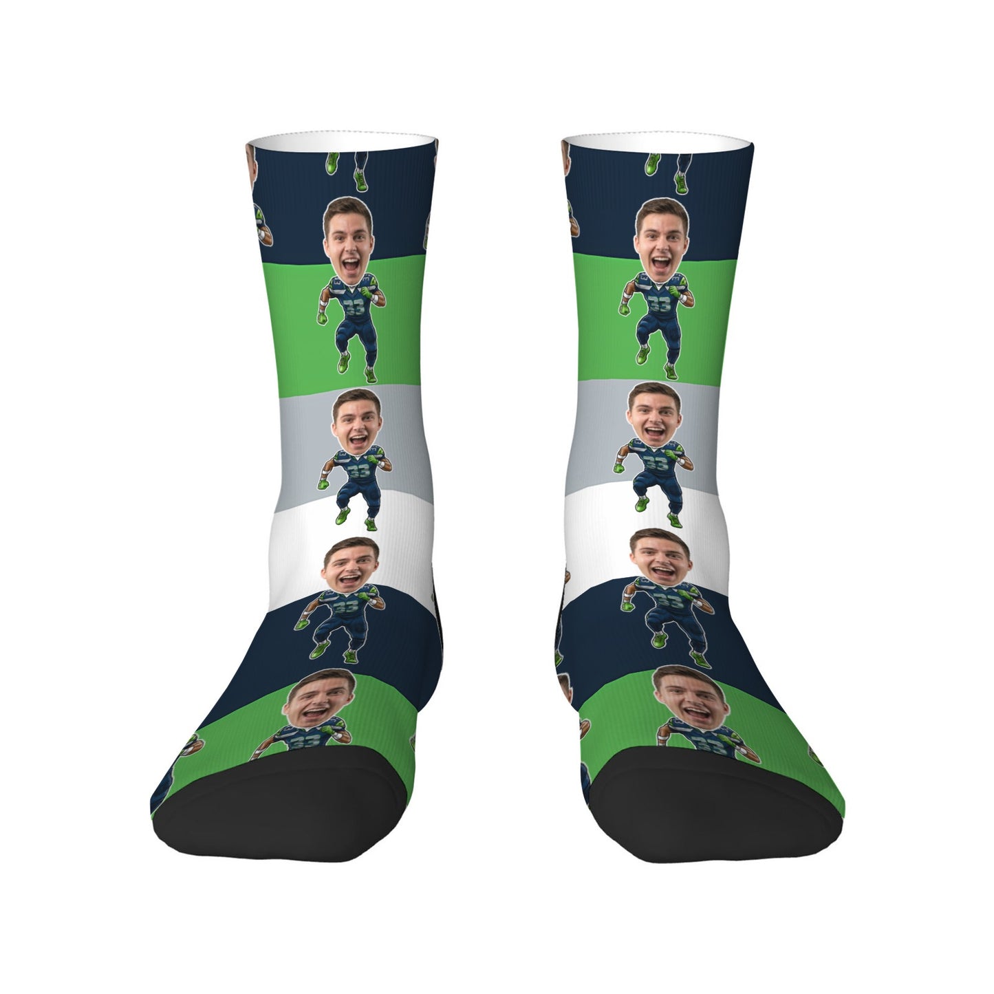 Custom Seattle Football Face Socks & Men's Underwear Set