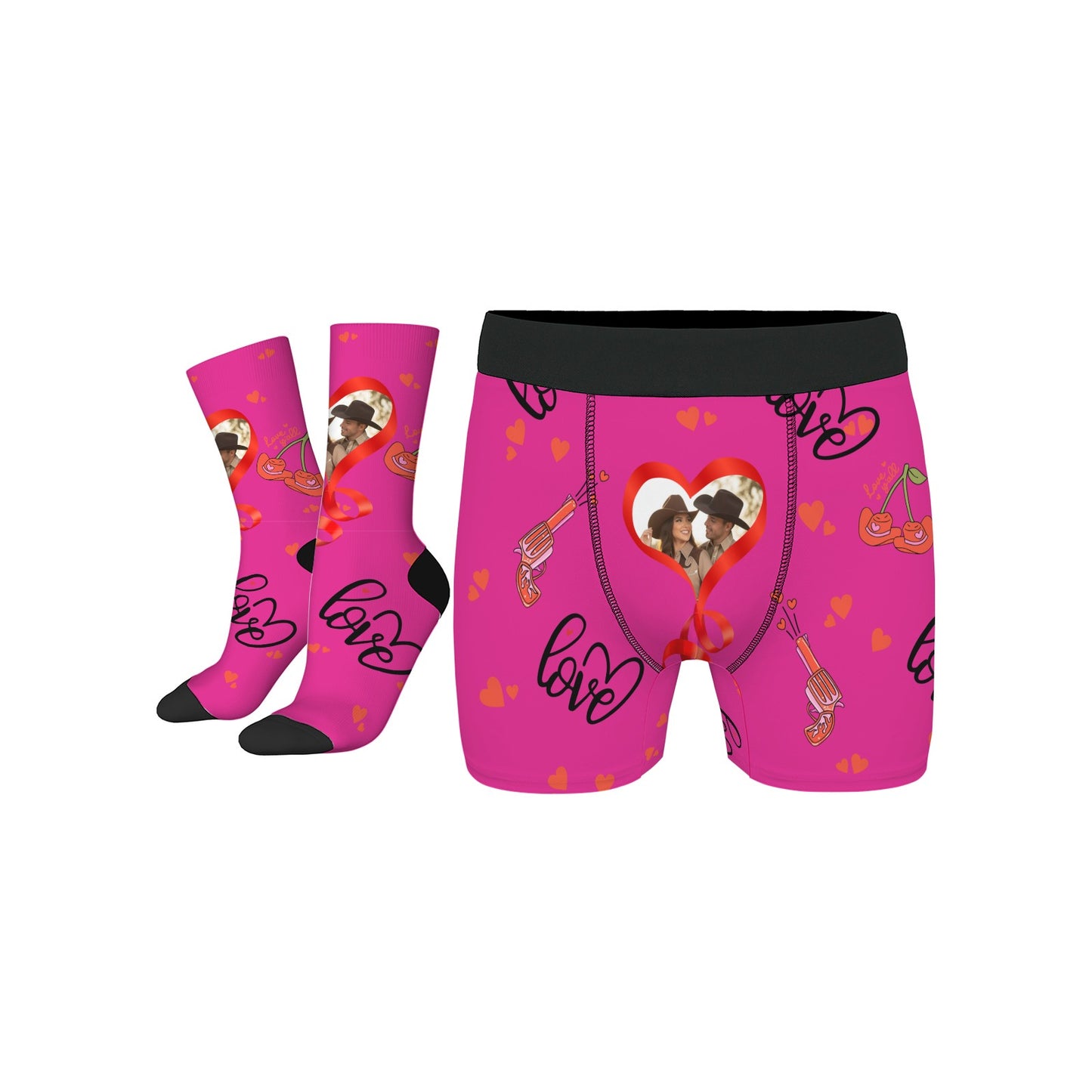 Customized Valentine's Day Cowboy Couple Love Underwear Sets