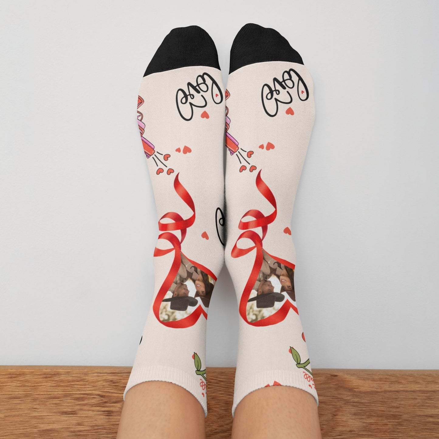 Custom Valentine's Day Cowboy Couple Love Sock