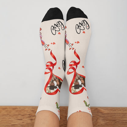 Custom Valentine's Day Cowboy Couple Love Sock