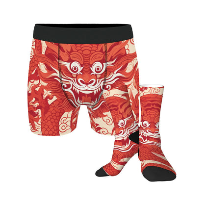 Custom Men's Underwear & Socks Set - Dragon Design