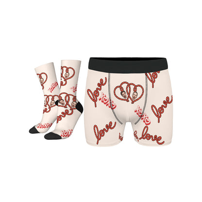 Custom Valentine's Day Couple Love Heart Underwear Sets