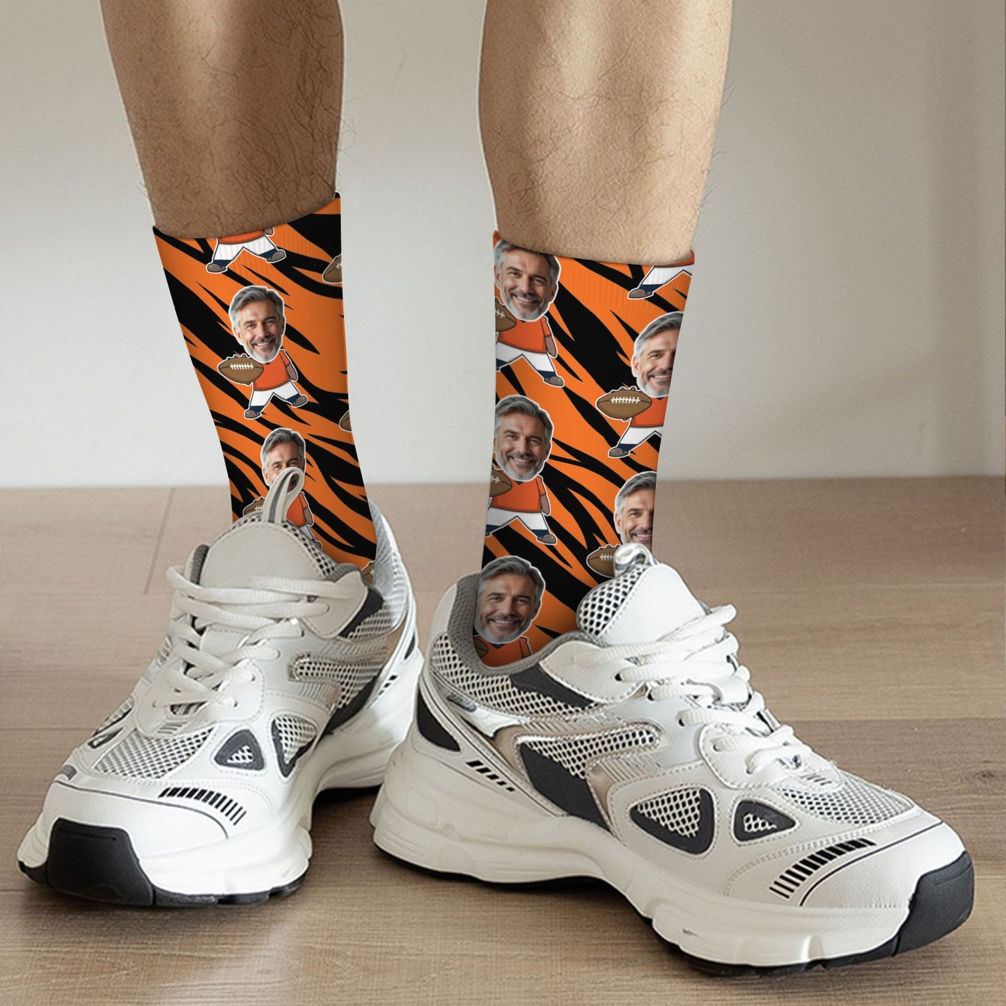 Custom Denver Football Face Socks