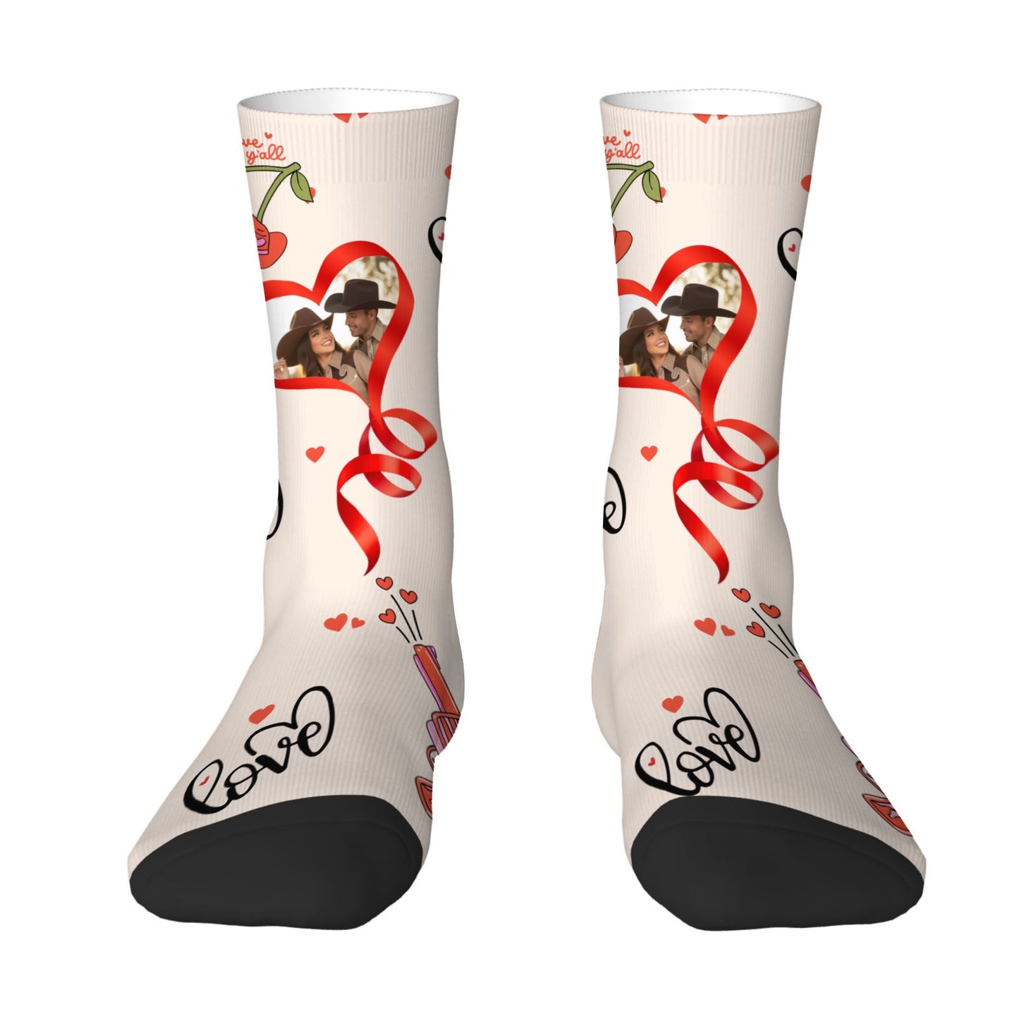 Custom Valentine's Day Cowboy Couple Love Sock