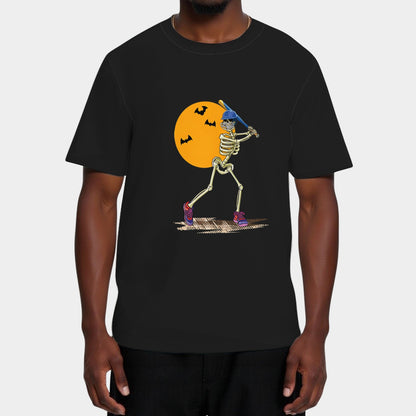 Baseball Skeleton Halloween Funny Baseball Players T-Shirt