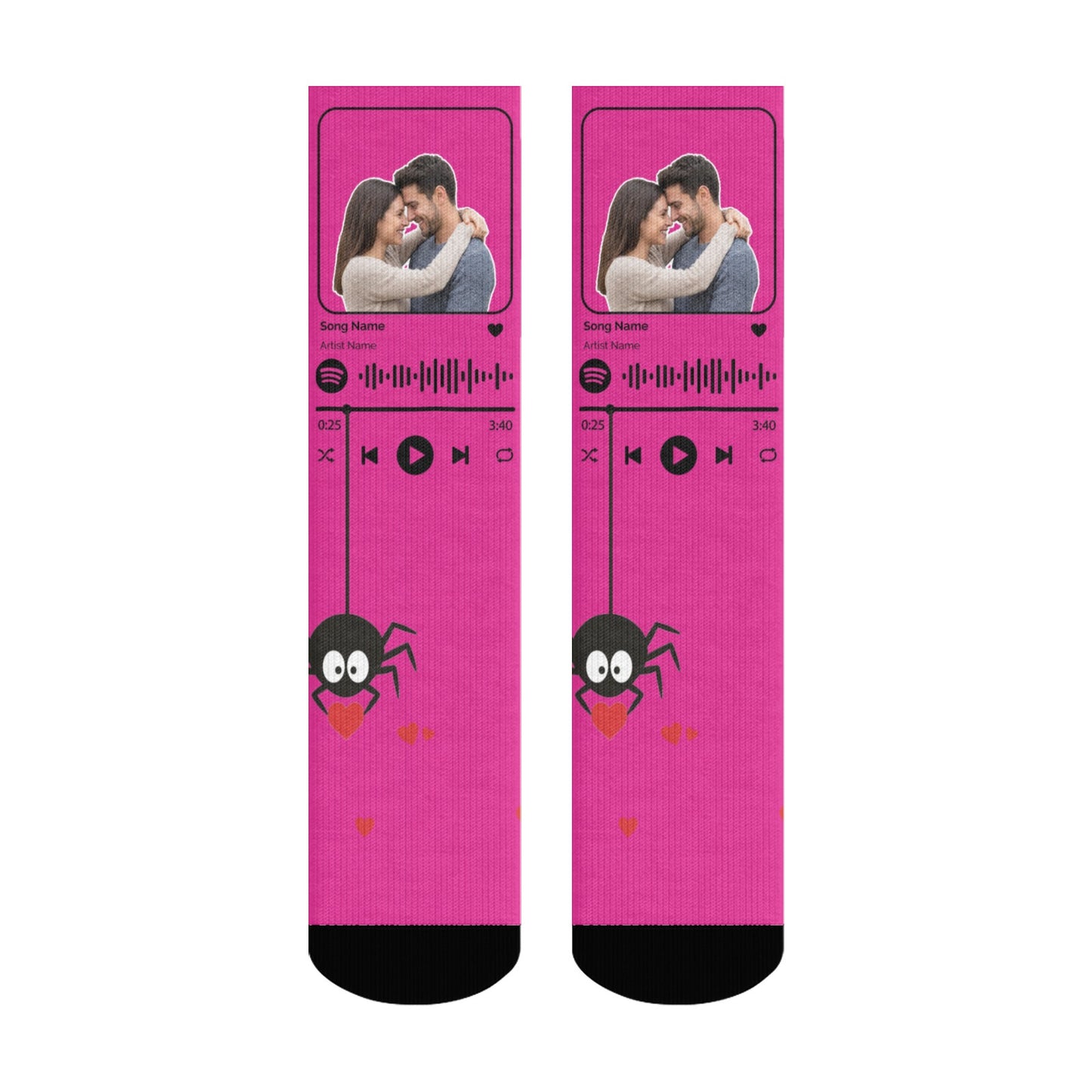 Music Customizable Valentine's Day Spider Couple Love Sock