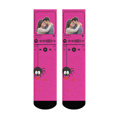 Music Customizable Valentine's Day Spider Couple Love Sock