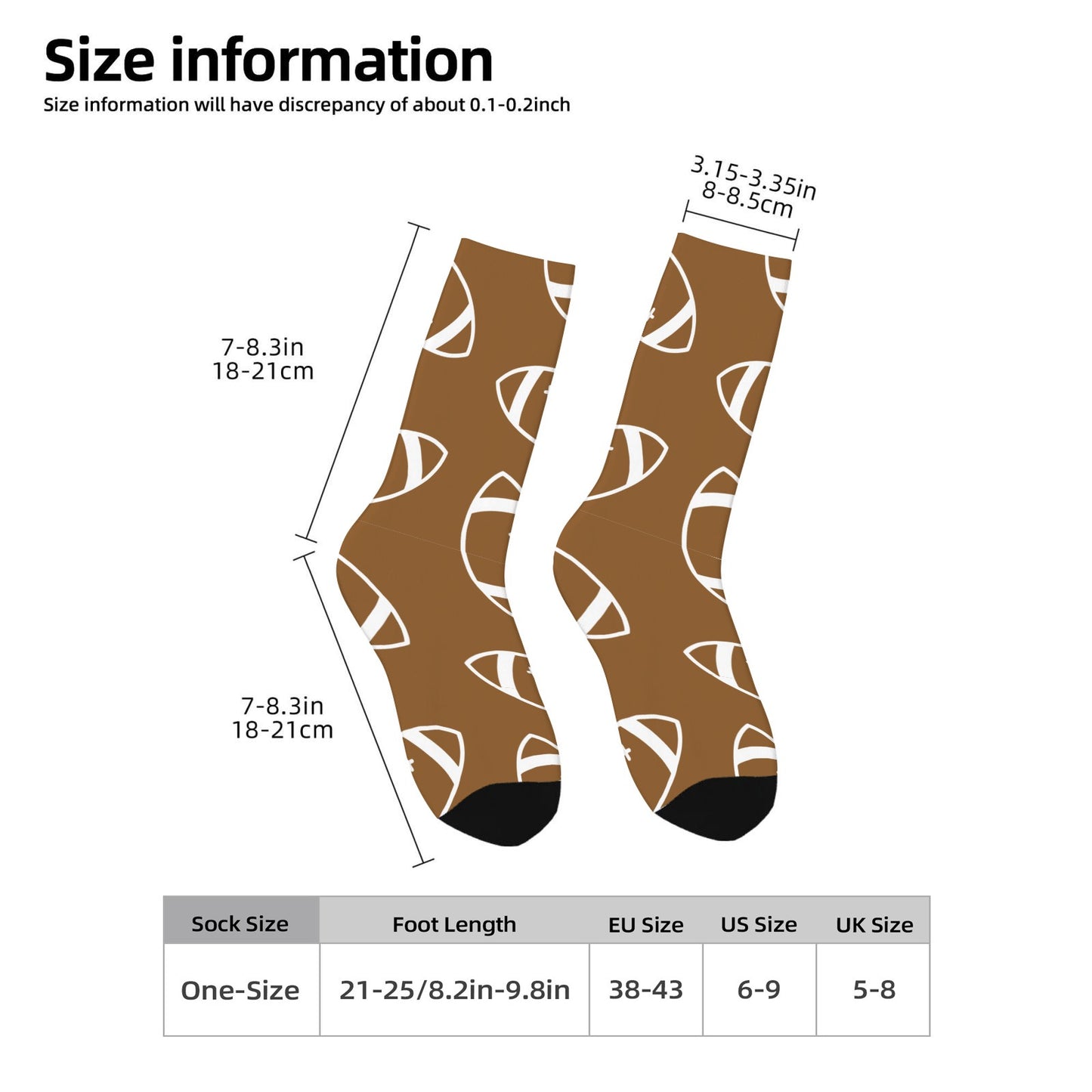 Customizable Football Socks - Faces, Numbers, or Patterns