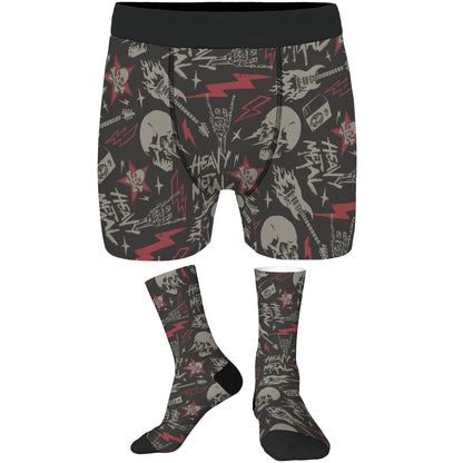 Custom Men's Underwear & Socks Set - Lightning Skull