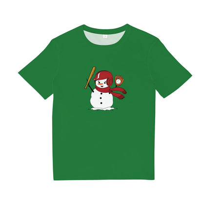 Funny Snowman Playing Baseball T-Shirt