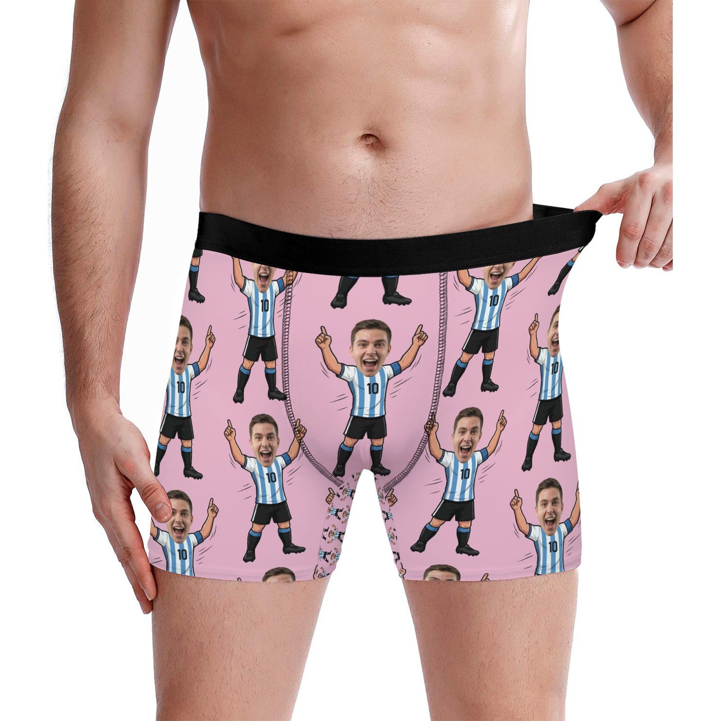 Custom Soccer Lover Underwear and Socks Set with Photo Design