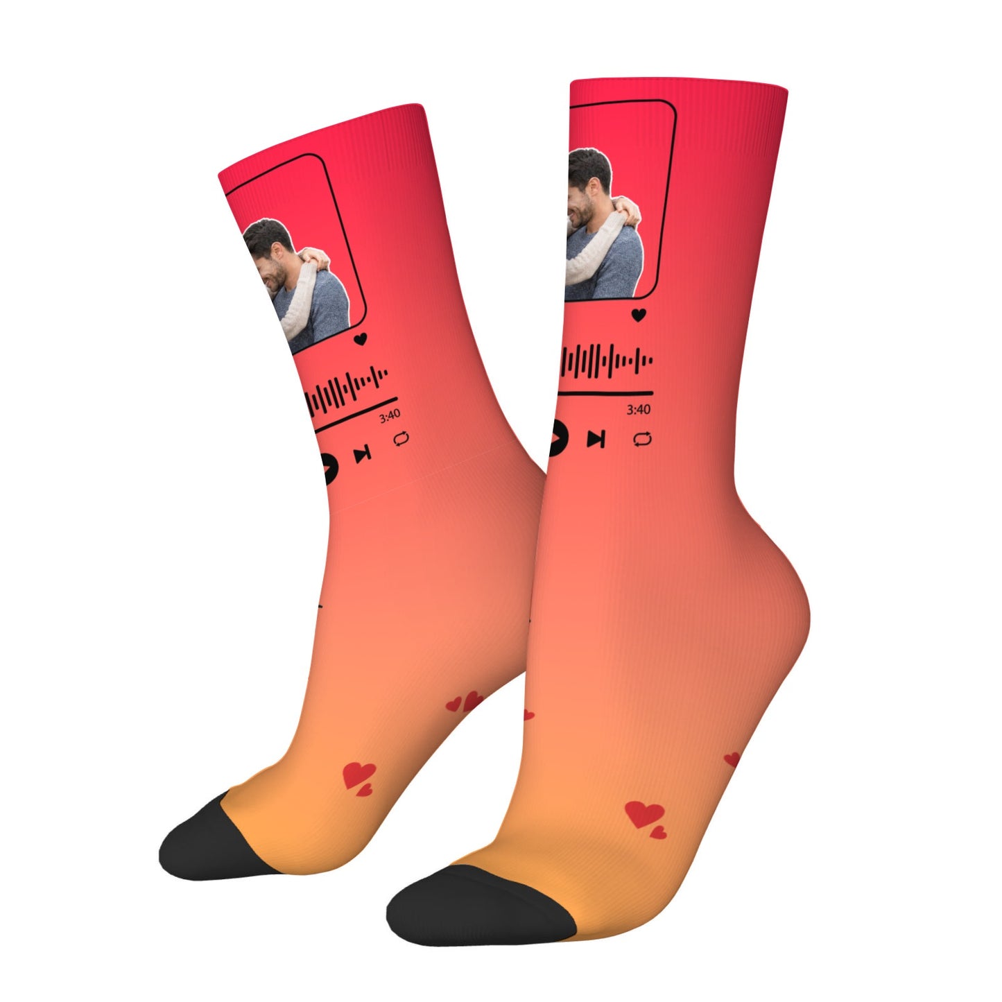 Music Customizable Valentine's Day Spider Couple Love Gradient Sock