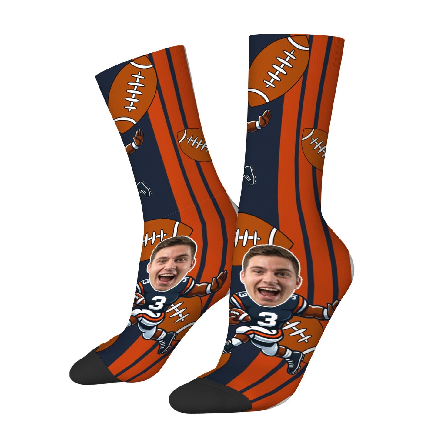 Custom Chicago Football Face Socks