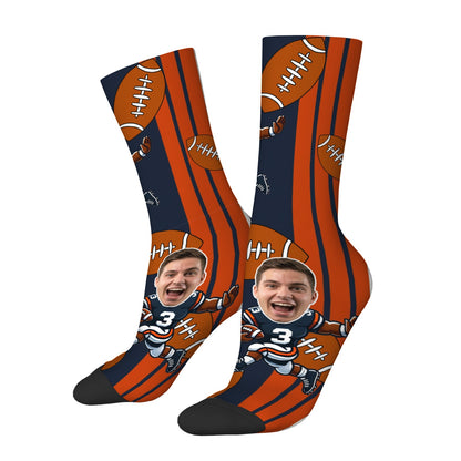 Custom Chicago Football Face Socks