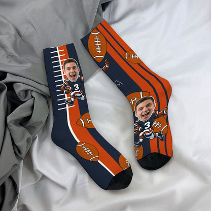Custom Chicago Football Face Socks
