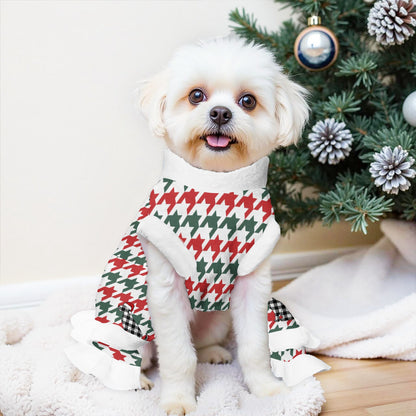 Houndstooth Pattern Pets Christmas Dress