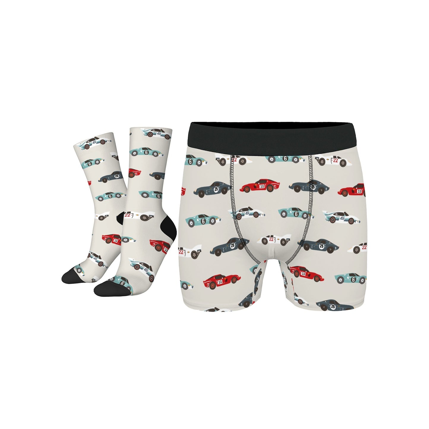 Custom Men's Underwear & Socks Set - Car