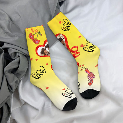 Custom Valentine's Day Cowboy Couple Love Gradient Sock