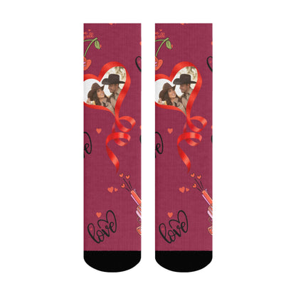 Custom Valentine's Day Cowboy Couple Love Sock