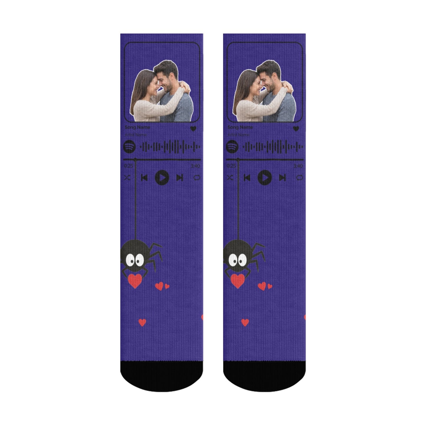 Music Customizable Valentine's Day Spider Couple Love Sock